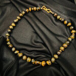 Custom tiger's eye beaded necklace